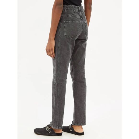Isabel Marant Tijackom Washed Black Front-Seam Straight Leg Jeans Size 42 NWT - Picture 2 of 7